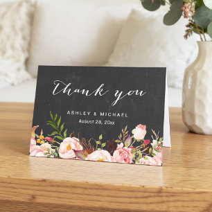 Belle Merci Florale Rustique sur Tableau Noir