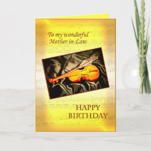 Belle-mère, carte d'anniversaire musicale avec un