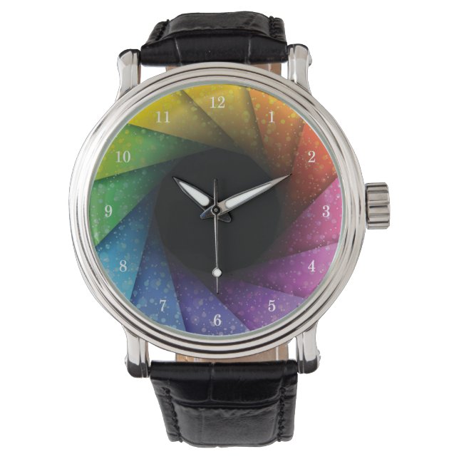 Belle montre à poignet de couleurs (devant)