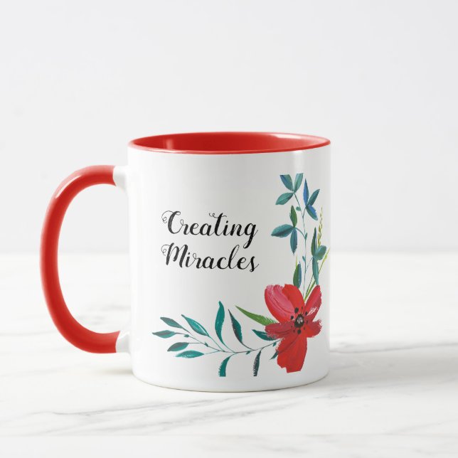 Belle Mug à café floral classique à deux tons (Gauche)