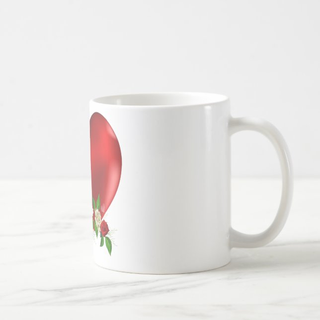 Belle Mug Avec Fleurs & Cardiaque (Droite)