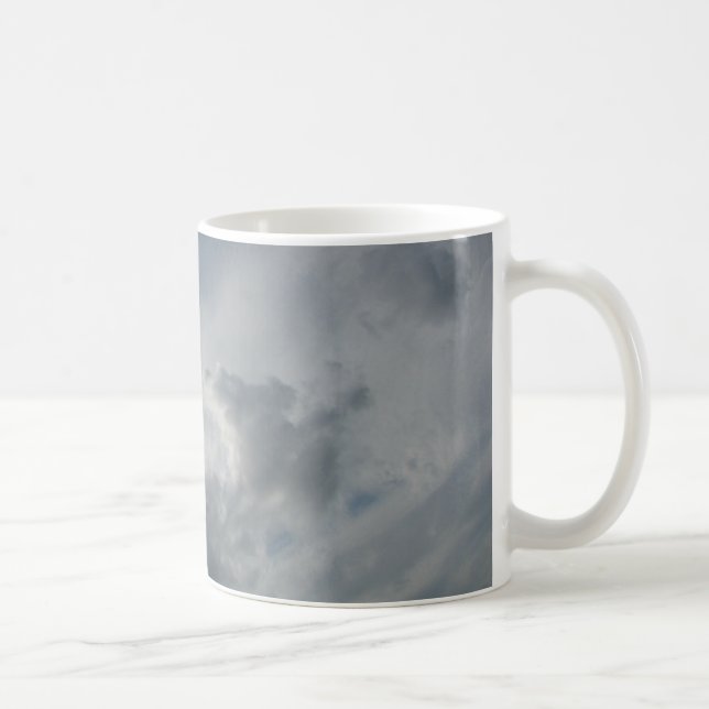 Belle Mug de café blanc bouffé nuages (Droite)