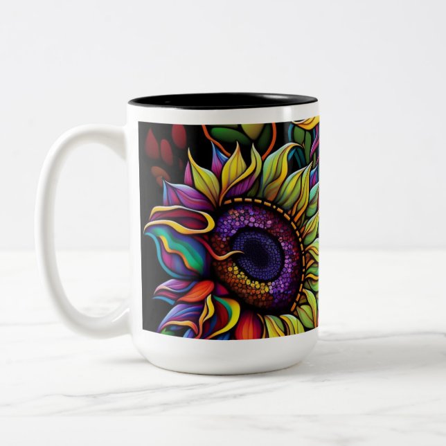 Belle Mug de café floral (Gauche)