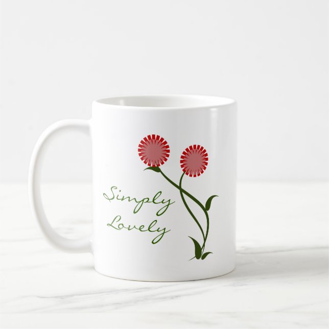 Belle Mug En Fleurs, Rouge (Gauche)