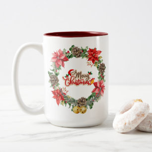 Belle Mug florale de Noël
