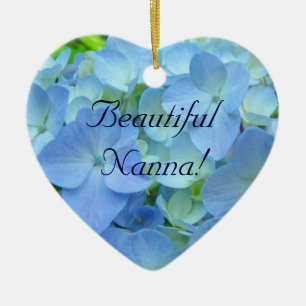 Belle Nanna ! ornements cadeaux Hydrangea Bleue