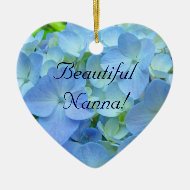 Belle Nanna ! ornements cadeaux Hydrangea Bleue (Devant)