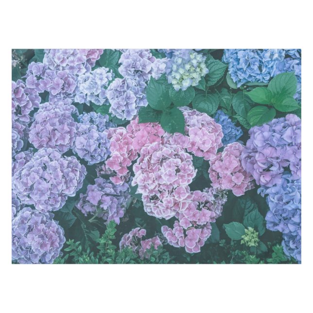 Belle nappe florale pourpre et rose de | (Devant (Horizontal))