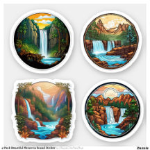 Belle nature à 4 paquets dans Sticker rond