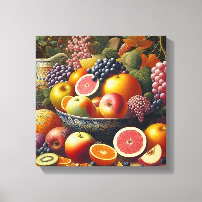 Belle nature morte Fruits Peinture toile Arts (Recto)