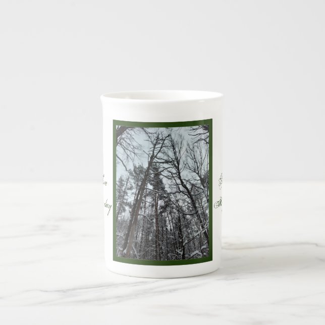 Belle nature neige dans les bois Mug spécialité (Devant)