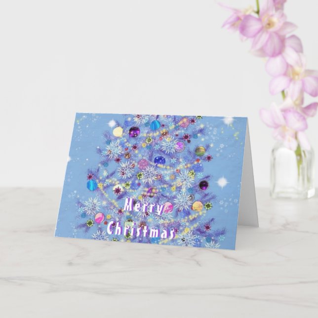 Belle Noël Arbre Joyeux Noël Carte (Orchidée)