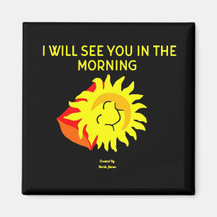 Belle Nuit Soleil 2 Pouce Carré Magnet