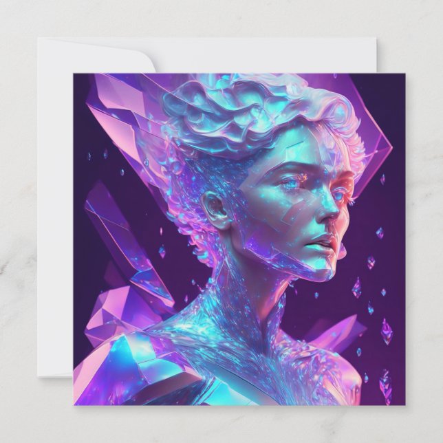 Belle œuvre d'art IA représentant une femme de gla (Devant)
