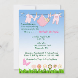 Belle offre Bundle Baby Girl Shower Invitation