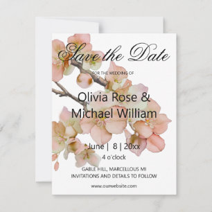 Belle orange rose floral SAVE THE DATE MARIAGE