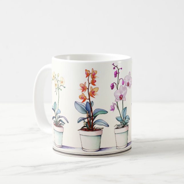 Belle Orchidées Café Mug (Devant gauche)