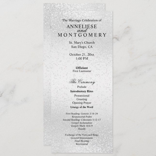 Belle Paillette Blanche - Programme (Devant / Derrière)