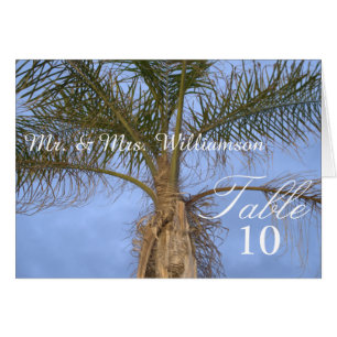 Belle Palm Tree Beach Table de mariage Cartes de l