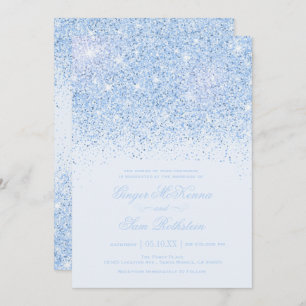 Belle Parties scintillant bleue Invitations de mar