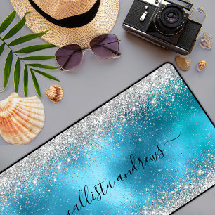 Belle parties scintillant en argent bleu