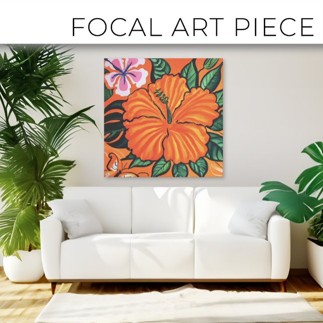 Belle peinture à fleurs tropicales art toile pri (Créateur téléchargé)