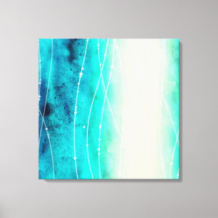 Belle peinture bleu vert peint en toile de mer