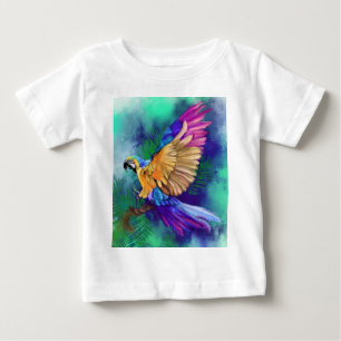 Belle peinture couleur perroquet bébé T-shirt pein