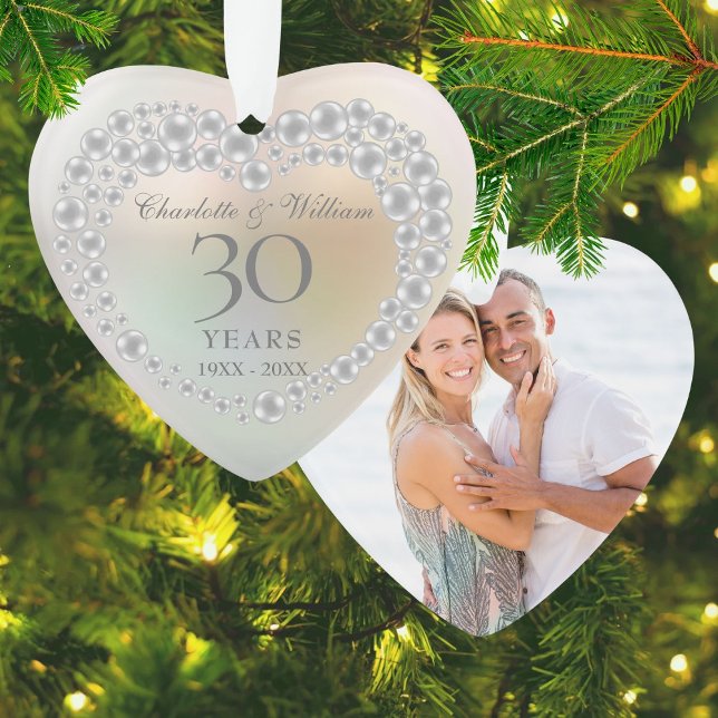 Belle Perle Photo 30ème Anniversaire (Beautiful Pearl 30th Anniversary Photo Ornament)
