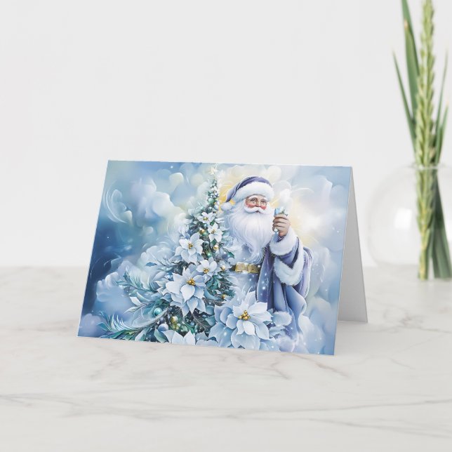 Belle Personnaliser de carte de vacances Blue Père (Devant)