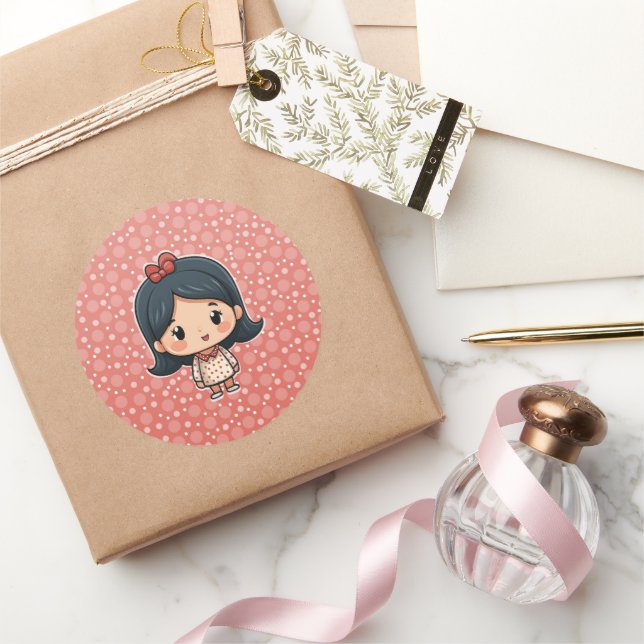 Belle petite fille autocollant (Cadeaux)