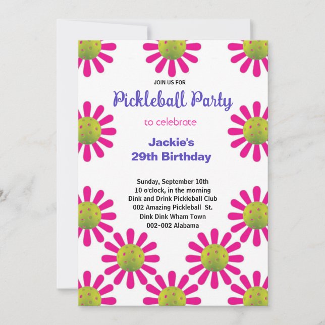 Belle Pickleball Happy B'day + invitation RSVP (Devant)
