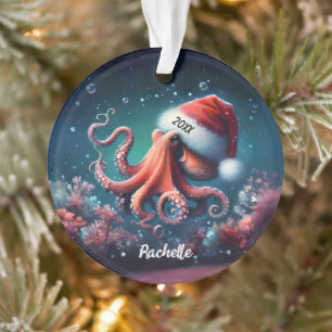Belle pieuvre au chapeau de Santa