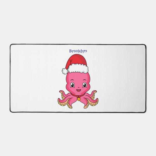 Belle pieuvre joyeuse en casquette de Noël (Recto)