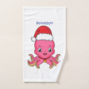 Belle pieuvre joyeuse en casquette de Noël