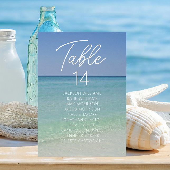 Belle plage de mariage Numéro de table avec des no (Créateur téléchargé)