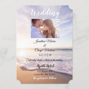 Belle plage Invitations photo de mariage