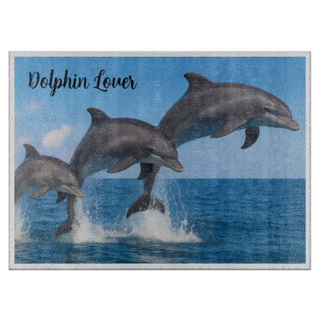 Belle Planche à découper personnalisée Dolphin Lov (Devant)