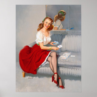 Belle Poster d'Art Vintage Pin Up Girl
