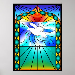 Belle Poster de la fenêtre de l'église en verre de