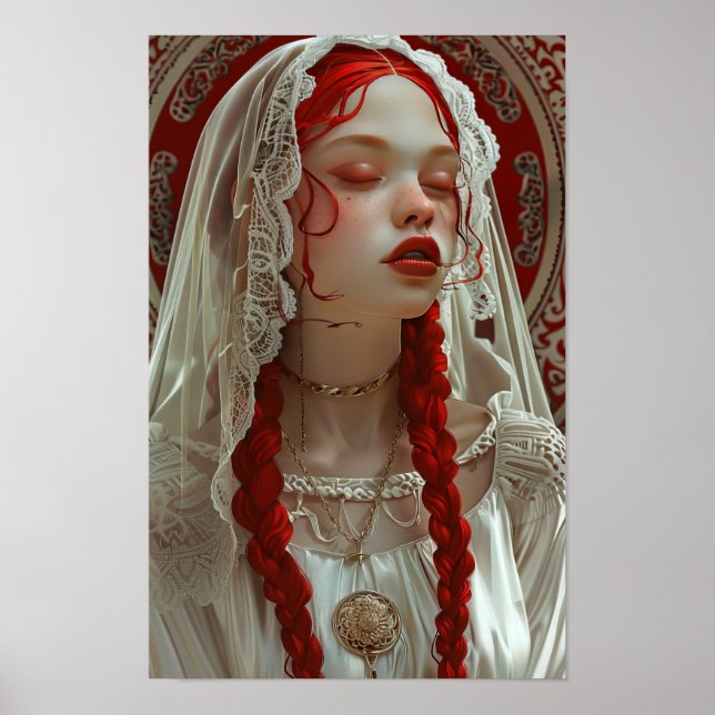 Belle Poster Girl with Flowers (Devant)