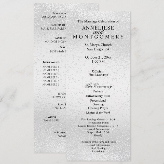 Belle Programme Pailleté Blanc (Devant / Derrière)