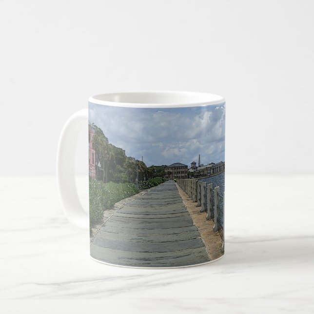 Belle promenade en bord de mer Coffee Mug (Devant gauche)
