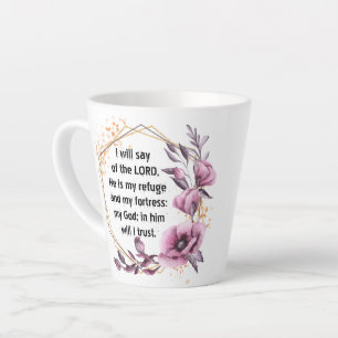 Belle Psaume 91 Mug Latte Florale