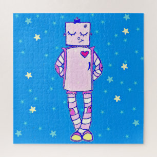 Belle Robot et Étoiles Puzzle
