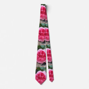 Belle rose rose rose Floral Cravate des hommes bot