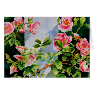 Belle rose rose rouge roses blanc aquarelle floral