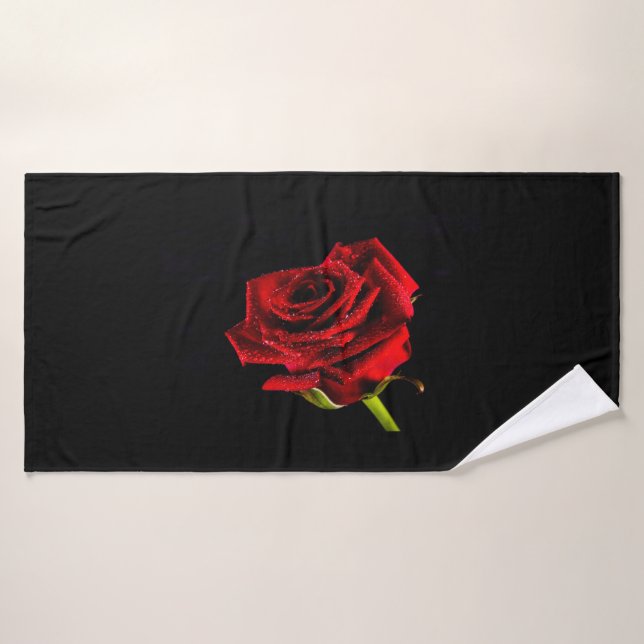 Belle rose rouge (Serviette de bain)