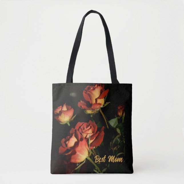 Belle rose rouge et jaune Meilleure Maman Sac pers (Devant)