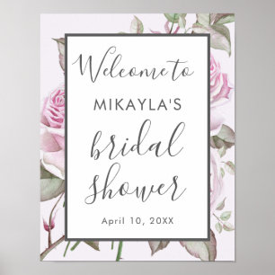 Belle Rose violette Affiche de bienvenue Fête des 